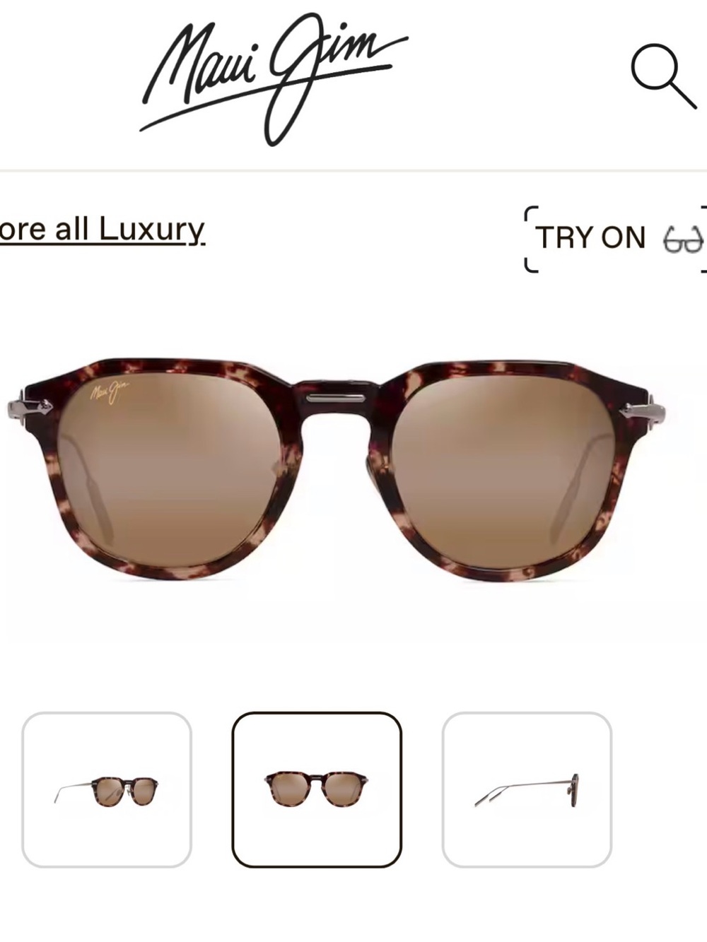 Maui Jim Tortoise Frame Sunglasses with Brown Gradient Lenses
